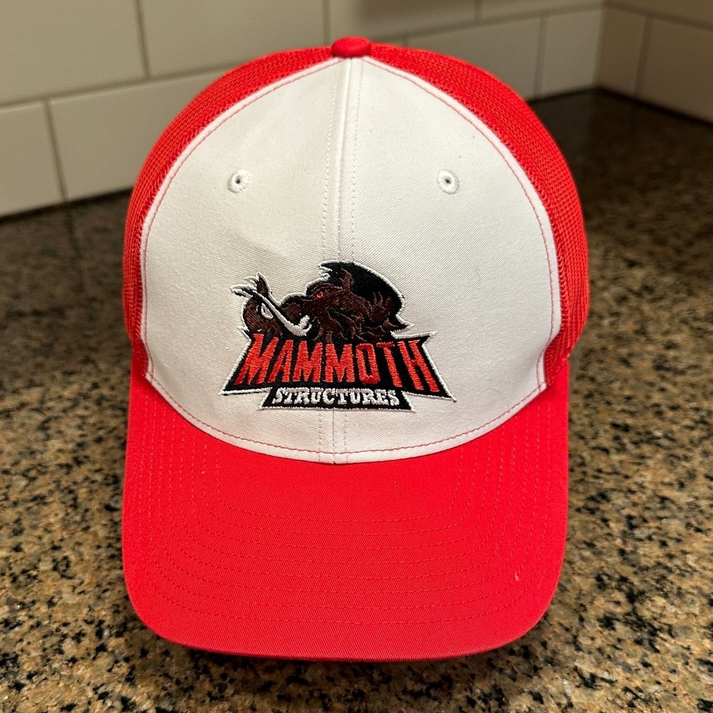 Mammoth Structures Richardson Trucker Hat 112 Adjustable Snapback Red White